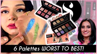 Indias Most Pigmented Eyeshadow Palettes SUGAR EYESHADOW PALETTES Swatches amp Review unsponsored [upl. by Irodim]