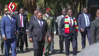 President Nyusi of Mozambique arriving at Zimbabwe State House [upl. by Laban]