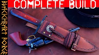 Making a Bowie Knife Sheath Complete Build Leatherworking Tutorial [upl. by Edea224]