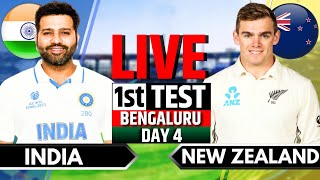 India vs New Zealand 1st Test Day 4  IND vs NZ Live Match  Live Cricket Match Today Session 3 [upl. by Alaaj]