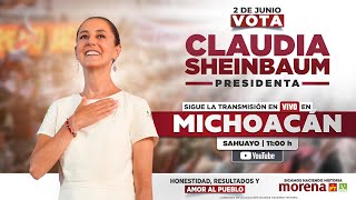 Claudia Sheinbaum En Vivo desde Sahuayo Michoacán [upl. by Nairdna]