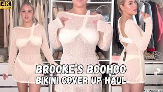 Boohoo Cover Up Bikini Haul Cream Delight 4K HD brookemarsden teenfashion [upl. by Kristianson]