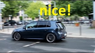 modified Golf 6 R with black headlights  loud acceleration sound [upl. by Kippie]