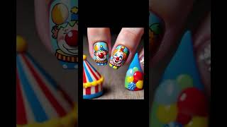 CIRCUS THEME NAILS nail art made easy using The Nail Art Products colorfulnails nailart [upl. by Klenk18]