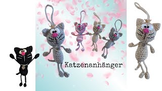 Katzenanhänger häkeln😻 Schlüsselanhänger Taschenbaumler [upl. by Lallage]