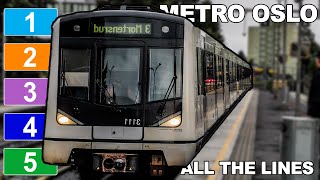 🇳🇴 Oslo Metro  All the Lines  Oslo TBanen 2022 4K [upl. by Caesaria]