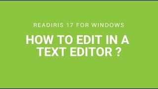 Readiris 17 Windows How to edit in a text editor Word Notepad etc [upl. by Htnamas]