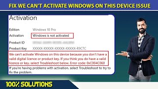 How to Fix We can’t Activate windows on this Device Problem Solved  Windows Activate Error [upl. by Edelman155]