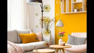 les top Idées de décoration de salon avec couleur jaune tendance 2022 [upl. by Ahsinrats522]