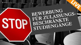 Bewerbung für zulassungsbeschränkte Studiengänge  Jura BWL ua über Hochschulstart [upl. by Lunnete]