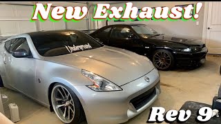 370Z Rev 9 Exhaust Install [upl. by Nalro]