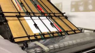 2000 Tunkers SBE 1450 mounterlitho laminator in production [upl. by Ehav]