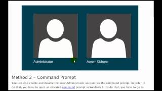 Log on as Administrator in Windows 8 [upl. by Aleahs342]