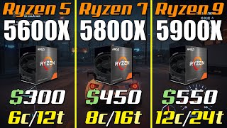 Ryzen 5 5600X vs Ryzen 7 5800X vs Ryzen 9 5900X  Test with RTX 3080 [upl. by Magdaia707]