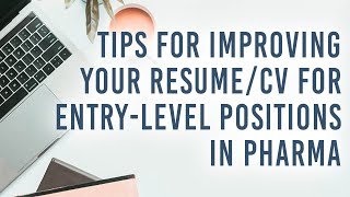 Quick QampA How Should My Resume or CV be Formatted for EntryLevel Jobs in Pharma [upl. by Skricki]