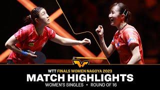 Chen Meng vs Hina Hayata  WS R16  WTT Finals Women Nayoga 2023 [upl. by Schacker]