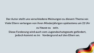 sprechen Wie lange dürfen Jugendliche abends ausgehen [upl. by Berardo]