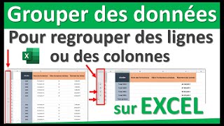 Grouper des données sur Excel pour regrouper des lignes ou des colonnes sous forme de plan [upl. by Sykes]