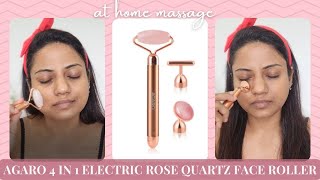 Agaro 4in1 Electric Rose Quartz Face Roller with Guasha  Ria Rajendran [upl. by Htebirol]