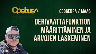 Derivaattafunktion määrittäminen ja arvojen laskeminen GeoGebra CAS [upl. by Ennairac]