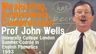 Prof John WellsWeakening Semivowels CompressionUniversity College London Summer Course 1993 [upl. by Yht]