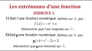 Fonction majorée fonction minorée exercice 1 [upl. by Odlaner]