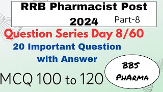 RRB Pharmacist Question Series Day 860 pharmacy rrb rrbpharmacist pharmacist govtexam [upl. by Wiedmann991]