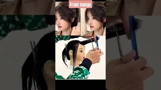 Easy front bangs❤️🔥hairstyle hack haircuteasyshorts [upl. by Cairistiona481]