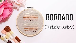 BORDADOS A MANO  6 PUNTOS BÁSICOS [upl. by Sheelah]