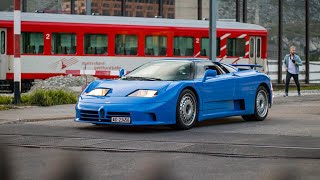 Bugatti EB110 GT  Accelerations Overview Drag Race and more [upl. by Anhpad]