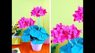 Origami Geranium Flower [upl. by Lenee]