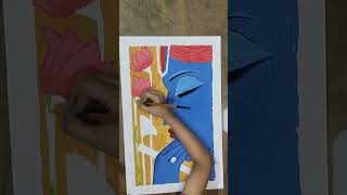 krishna Abstract painting howtodrawkrishna krishnapainting art youtubeviralshorts postercolour [upl. by Anima]