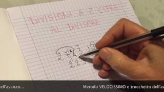 DIVISIONI metodo VELOCISSIMO [upl. by Amathiste468]