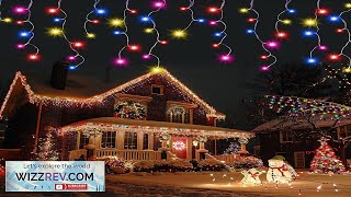 678LED Christmas Lights Outdoor 66FT 8 Modes Icicle Lights for Outside 145 Review [upl. by Xanthus]