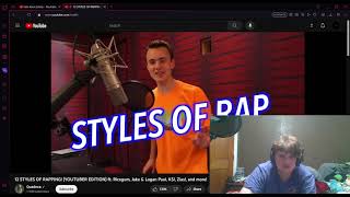 Reacting To Quadeca  12 Styles Of Rapping YouTuber Edition [upl. by Hellene]