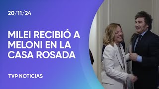 Georgia Meloni fue recibida por Milei en la Casa Rosada [upl. by Warton]