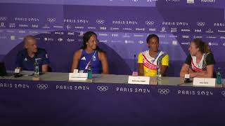 Nafissatou Thiam Threepeats at Olympic Hep Gold Medalist Press Conference [upl. by Auqenahc]