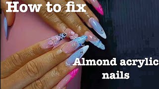 How to make almond nail shape howto diy almond almondnails nailart nails acrylic natural [upl. by Saul]