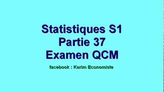 Statistique S1 partie 37 quotExamen QCM quot [upl. by Llerdnek61]