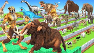 EPIC SABER TOOTH DEATHRUN The Toughest of All Animals Dinosaurs Fight Animal Revolt Battle Simulator [upl. by Feune590]