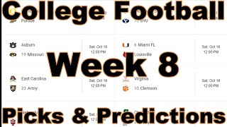 2024 College Football Week 8 Picks And Predictions [upl. by Llehsyt]