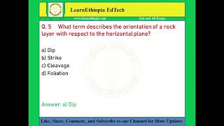 Structural Geology  Model Exit Exam Questions for Mineral Processing amp Metallurgic Engg Exam [upl. by Htenywg]