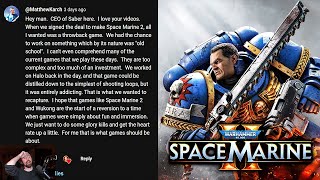 Space Marine 2 CEO Responded [upl. by Bernadette]