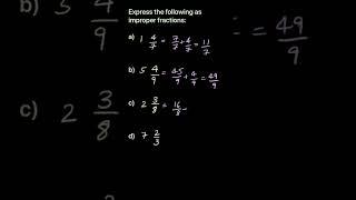 Mixed numbers to Improper fractions [upl. by Edla]