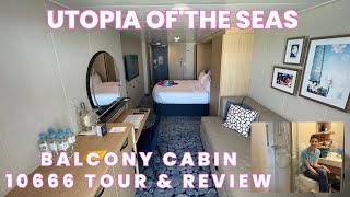 Utopia of the Seas  Balcony Cabin 10666 Tour amp Review [upl. by Itsur]