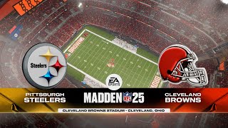 Madden 25 predictions NFL weeks 12 Pittsburgh Steelers at Cleveland Browns simulation [upl. by Sillihp]