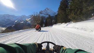 Sledding in Braunwald  Tobogganing PoV [upl. by Etnahc]