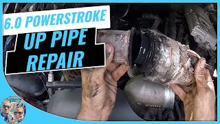 60 Powerstroke  Up Pipe leak  Emergency Fix [upl. by Seravaj]