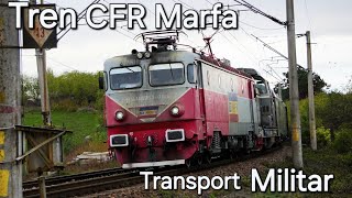 Tren CFR Marfa Train cu Transport Militar with military transport langa near Cluj 12Oct24 [upl. by Neelyt67]