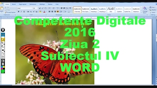 Competente digitale 2016  ziua 2  Subiectul IV  Word [upl. by Hollah]